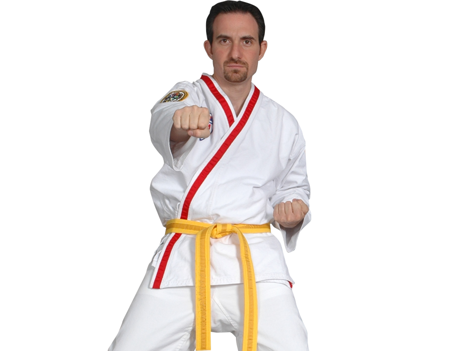 adult man in karate stance